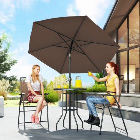 4 Piece Outdoor Bar Set with Umbrella (Option: Brown-1100x275x740 mm)