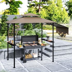 8' x 5' Outdoor Grill Gazebo (Option: Brown-1300x300x250 mm)